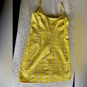 Gingham Yellow Mini Dress